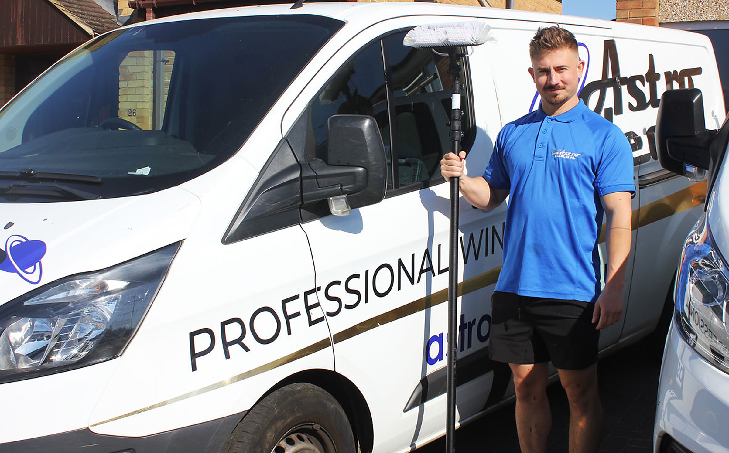 Professional pure water window cleaning technician in Buckinghamshire